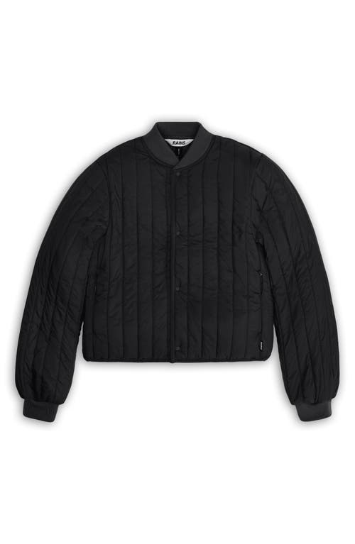 Rains Banja Water Resistant Channel Quilted Bomber Jacket In Black