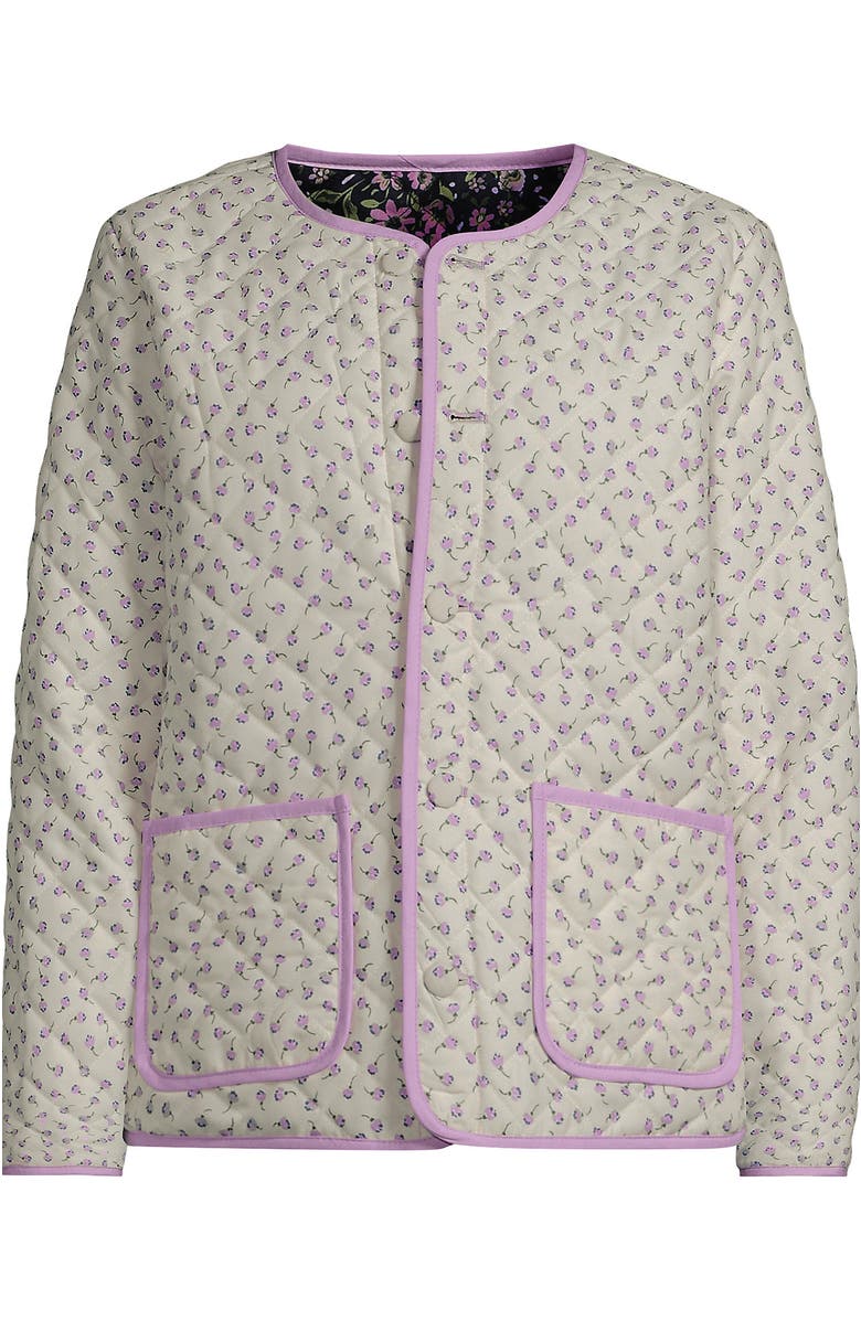 Lands' End Quilted Reversible Jacket, Alternate, color, Floral/Purple/Ivory