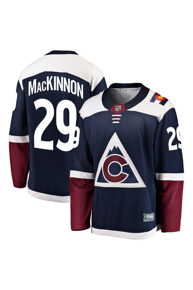 Men's Fanatics Branded Nathan MacKinnon Navy Colorado Avalanche Alternate Breakaway Player Jersey, Main, color, Navy