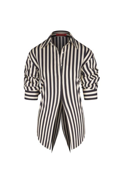 Loch Poplin Tie Back Button Up Shirt
