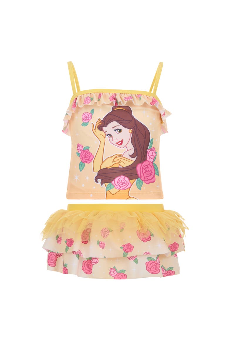 Princess 2-Piece Swimwear Tankini and Skirt Set, Alternate, color, Belle Peach Yellow