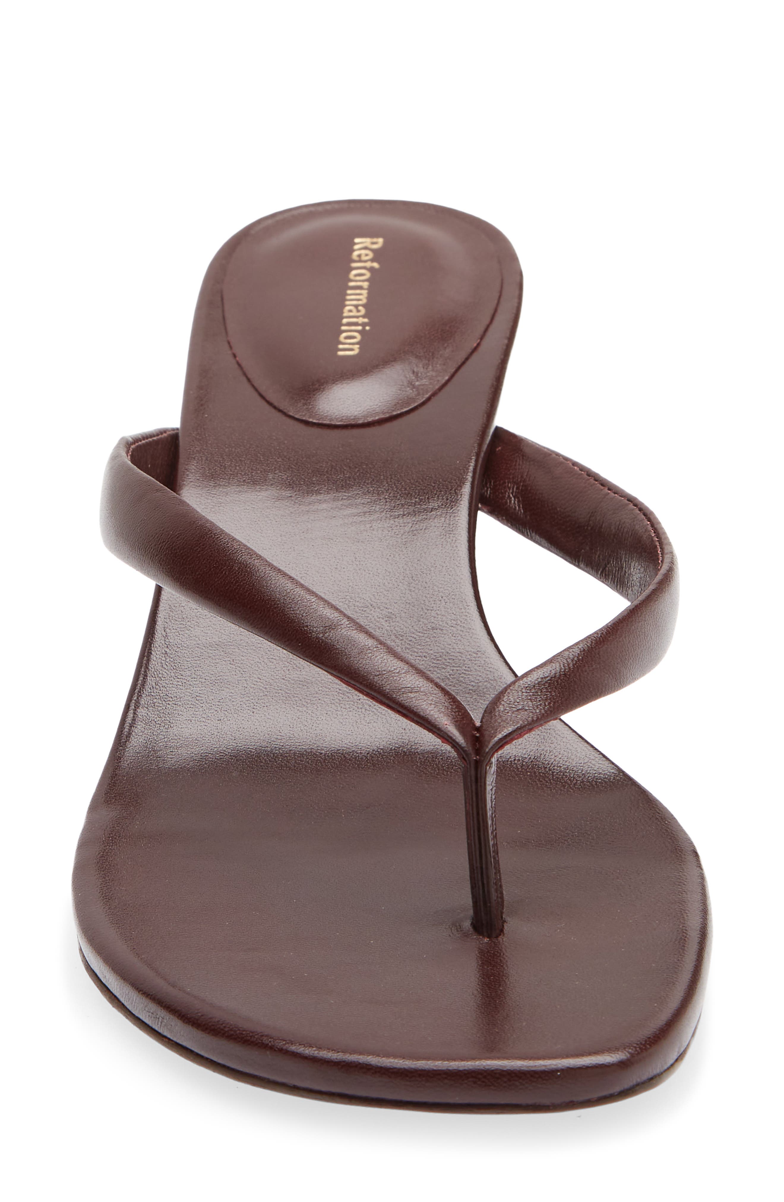 Amelia Leather Heeled Thong Sandal, Alternate, color, RUBY LEATHER