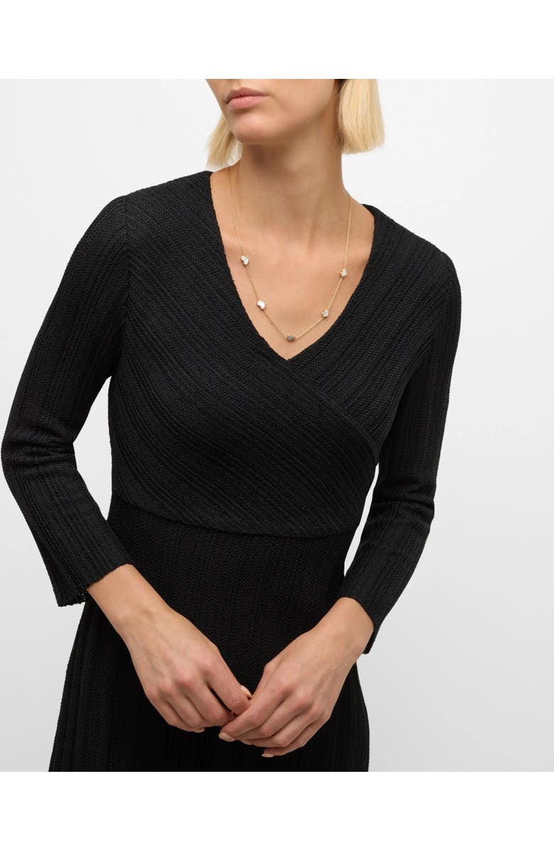 Jan Leslie Five Station Heart 30" Necklace Set In Sterling Silver With 18K Gold Overlay, Alternate, color, White