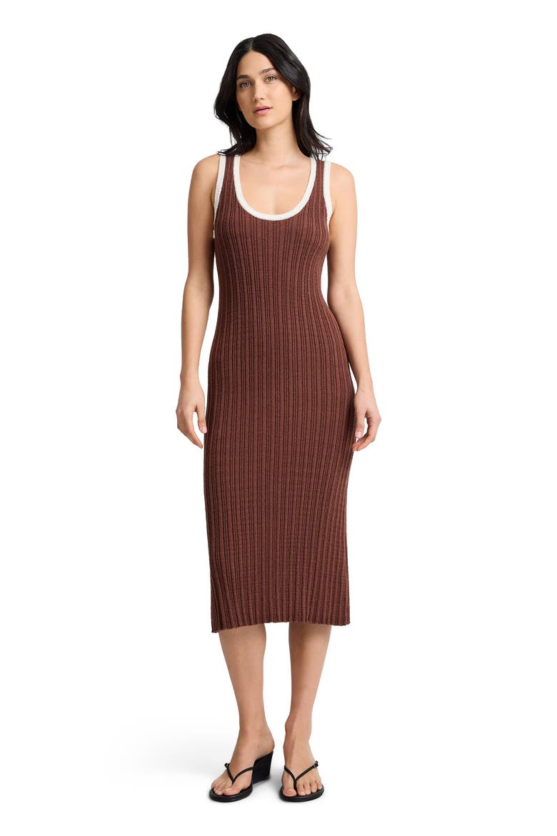 Cotton Boucle Tank Dress, Main, color, Brown