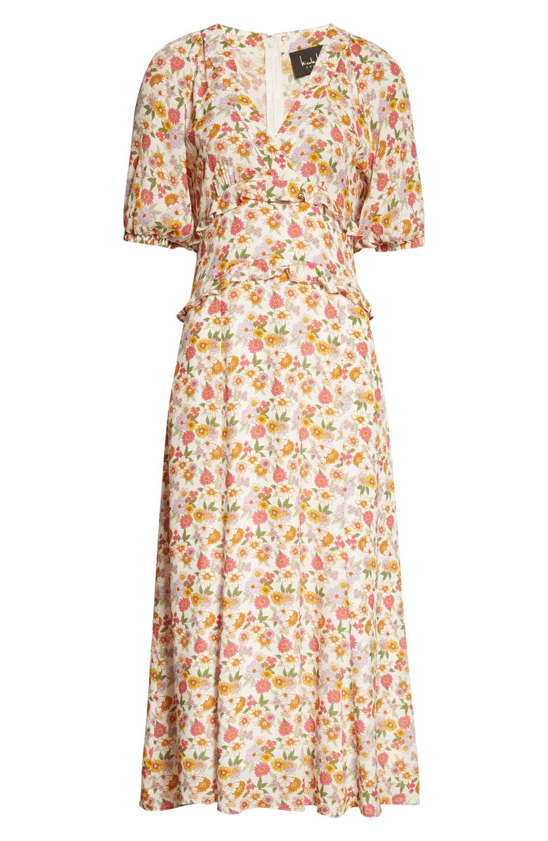 Nicole Miller Sunshine Paradise Floral Midi Dress, Alternate, color, 