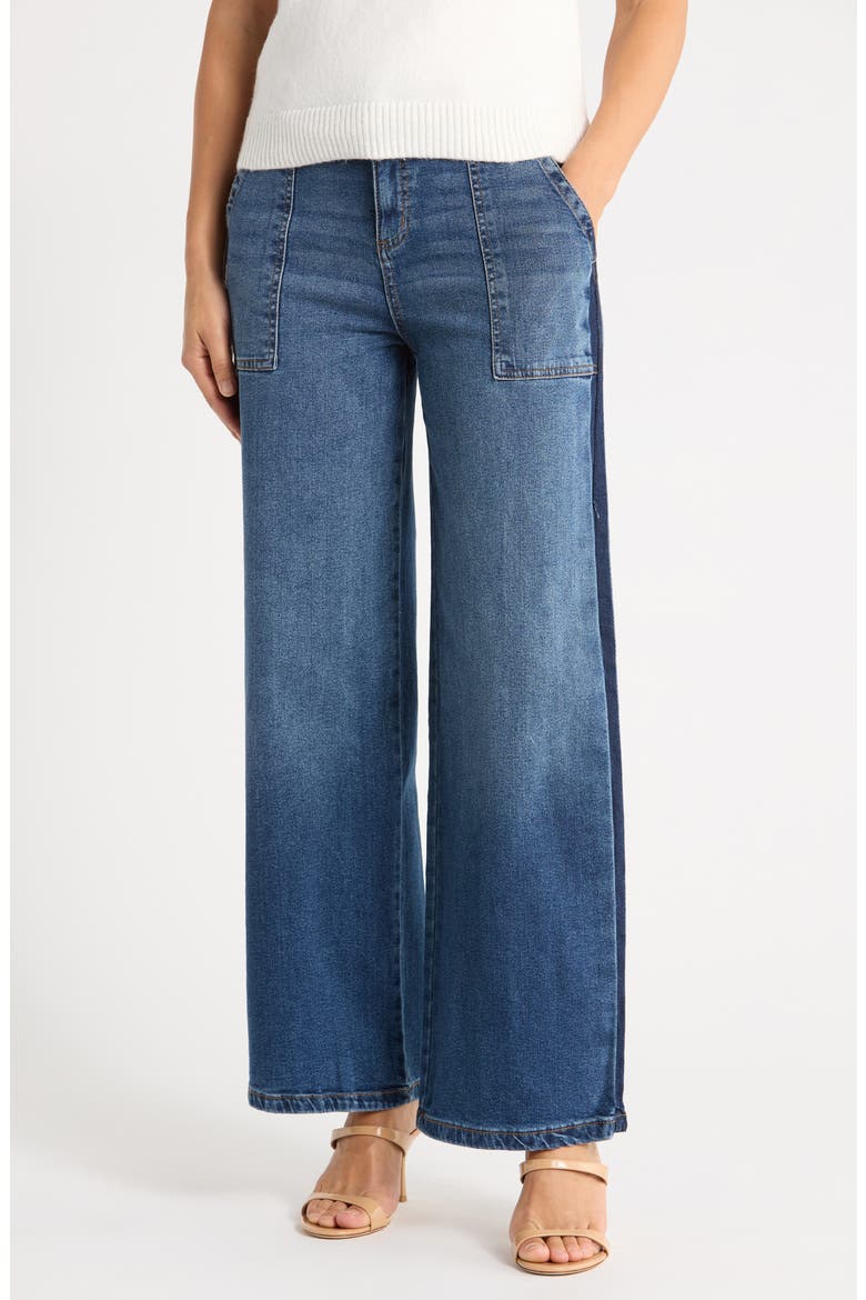 Side Seam Denim Shadow Jeans, Main, color, BREAKING DAWN BLUE
