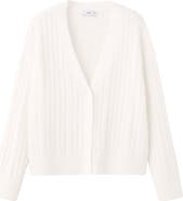 MANGO Cable V-Neck Cardigan