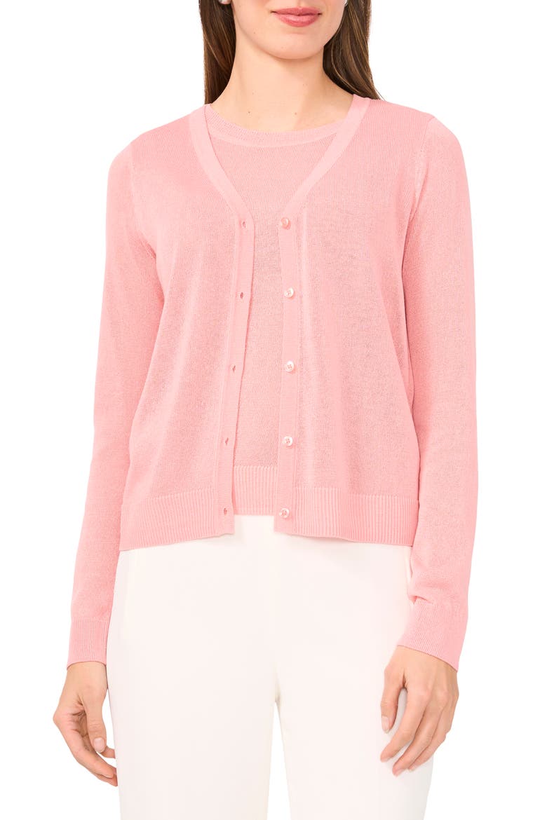 V-Neck Cardigan, Main, color, BRIDAL ROSE
