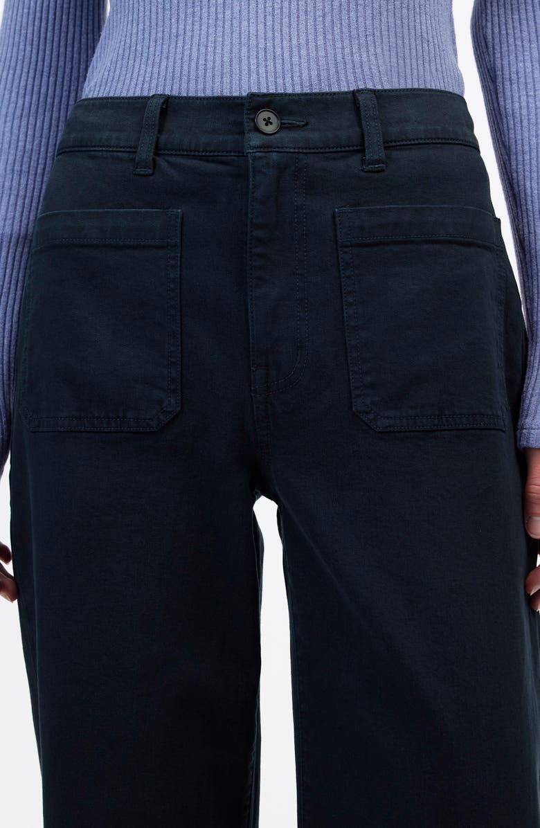 Madewell The Emmett Patch Pocket Wide Leg Pants, Alternate, color, Dark Navy
