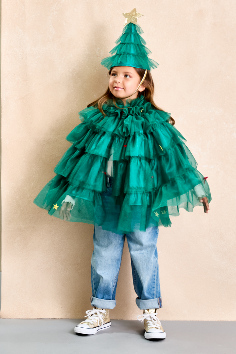 Christmas Tree Cape for Kids, Alternate, color, Green