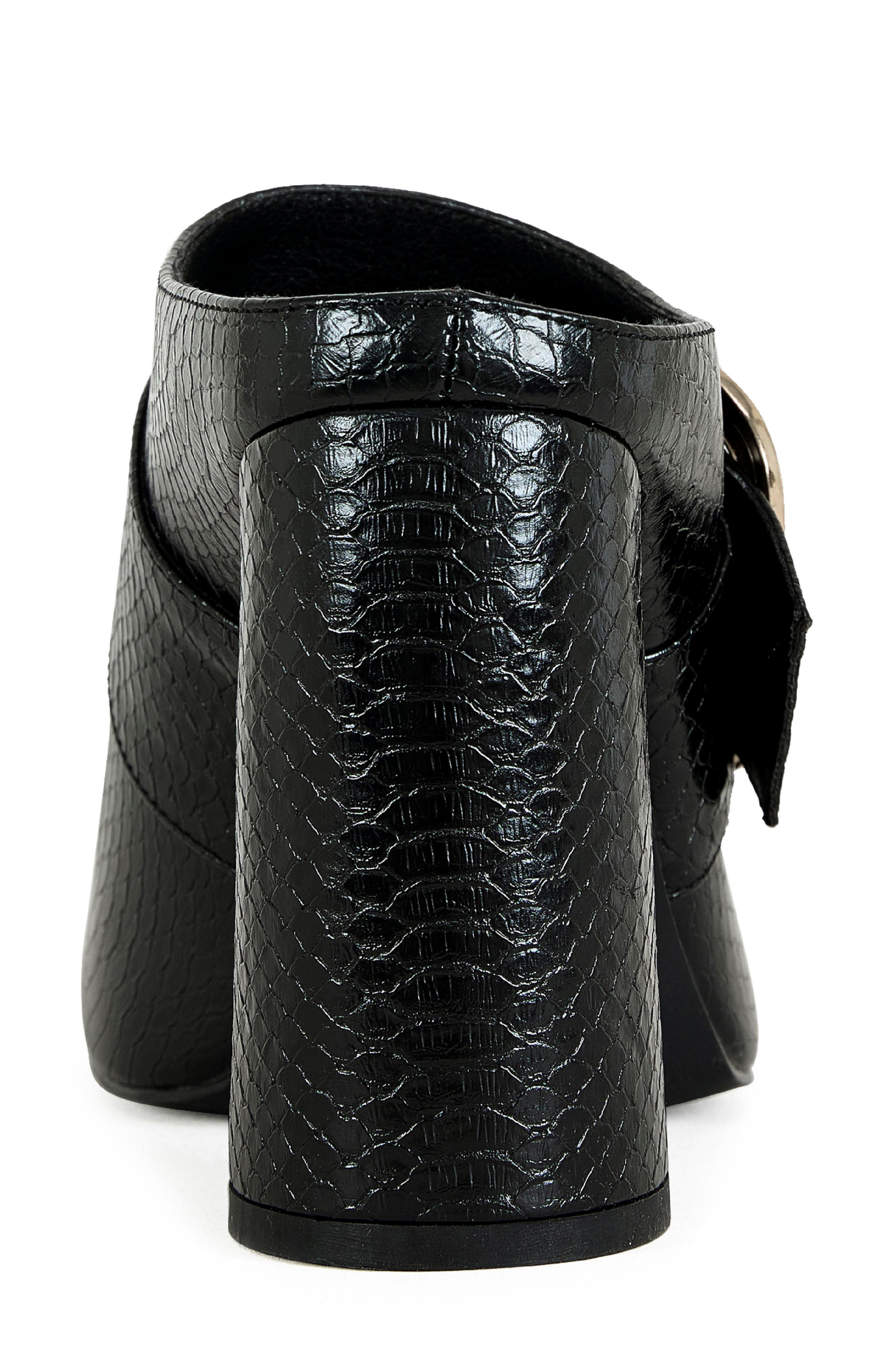 AZALEA WANG Elysia Snakeskin Embossed Clog, Alternate, color, Black