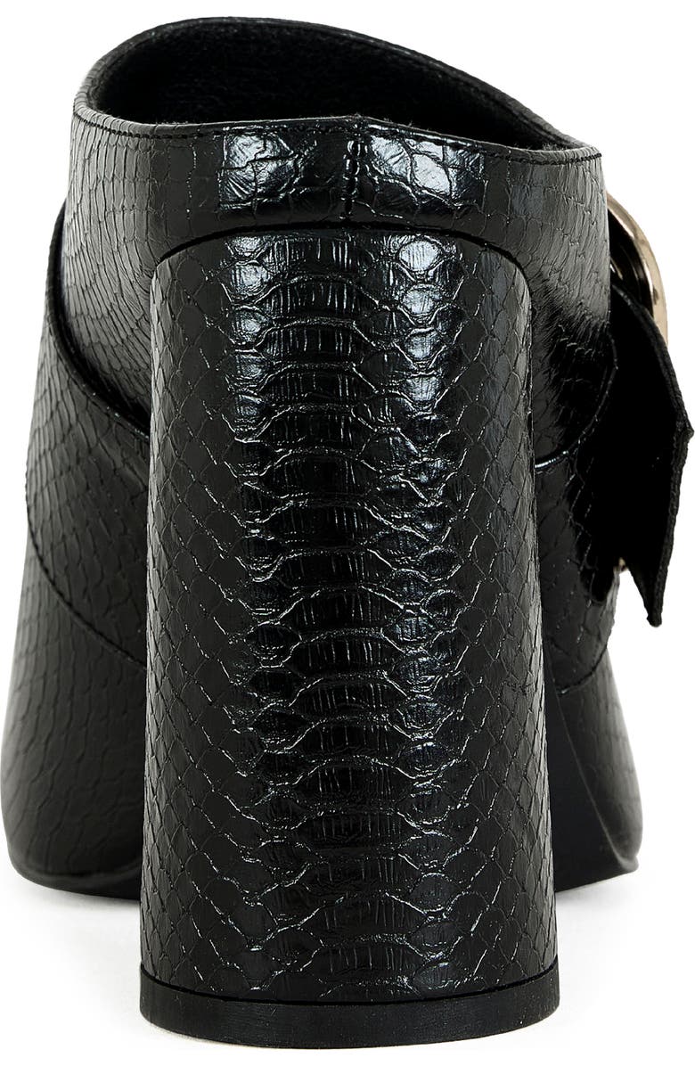 AZALEA WANG Elysia Snakeskin Embossed Clog, Alternate, color, Black