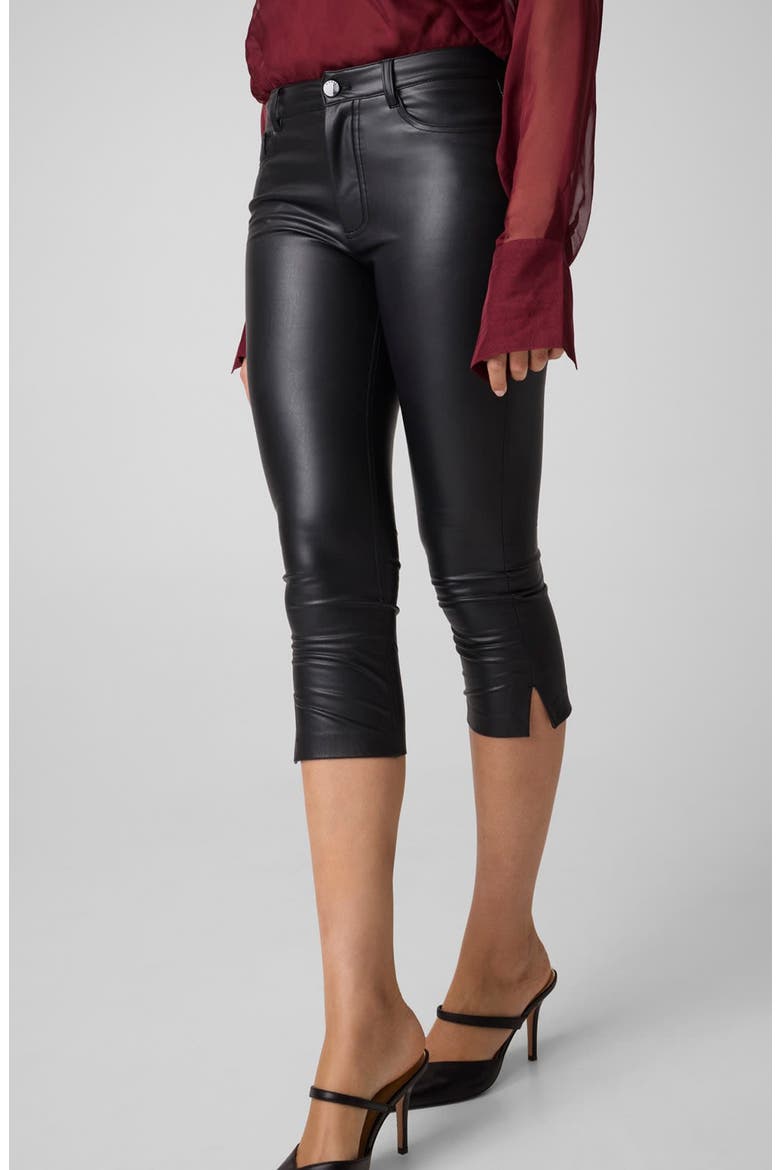 Faux Leather Capri Pants, Alternate, color, JBLACK-BLACK