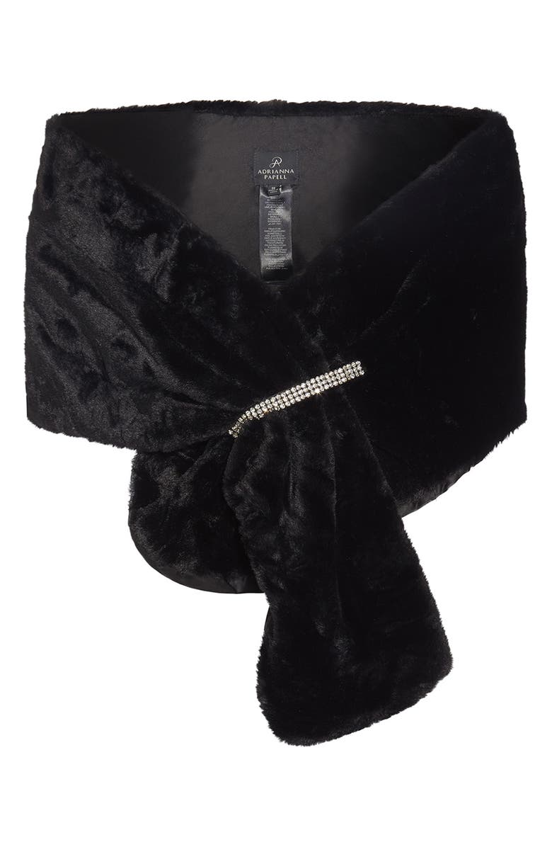 Adrianna Papell Faux Fur Wrap, Alternate, color, 