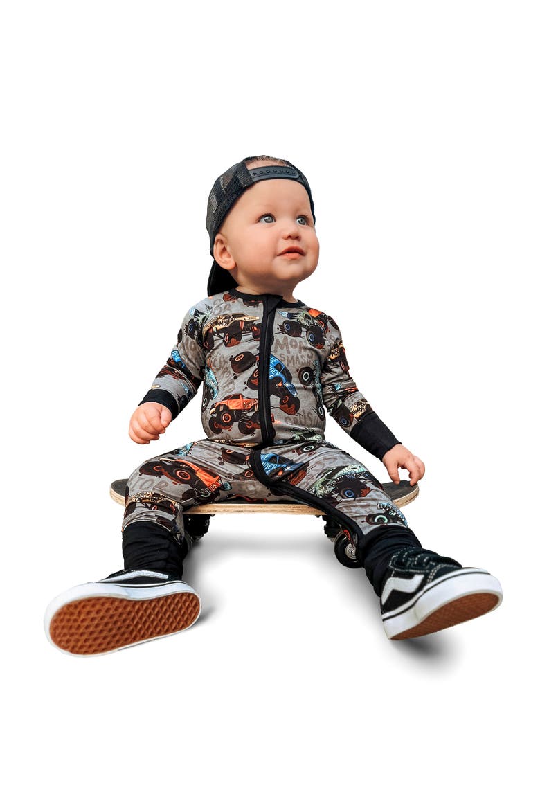 Monster Jammies Snoozer, Alternate, color, Gray