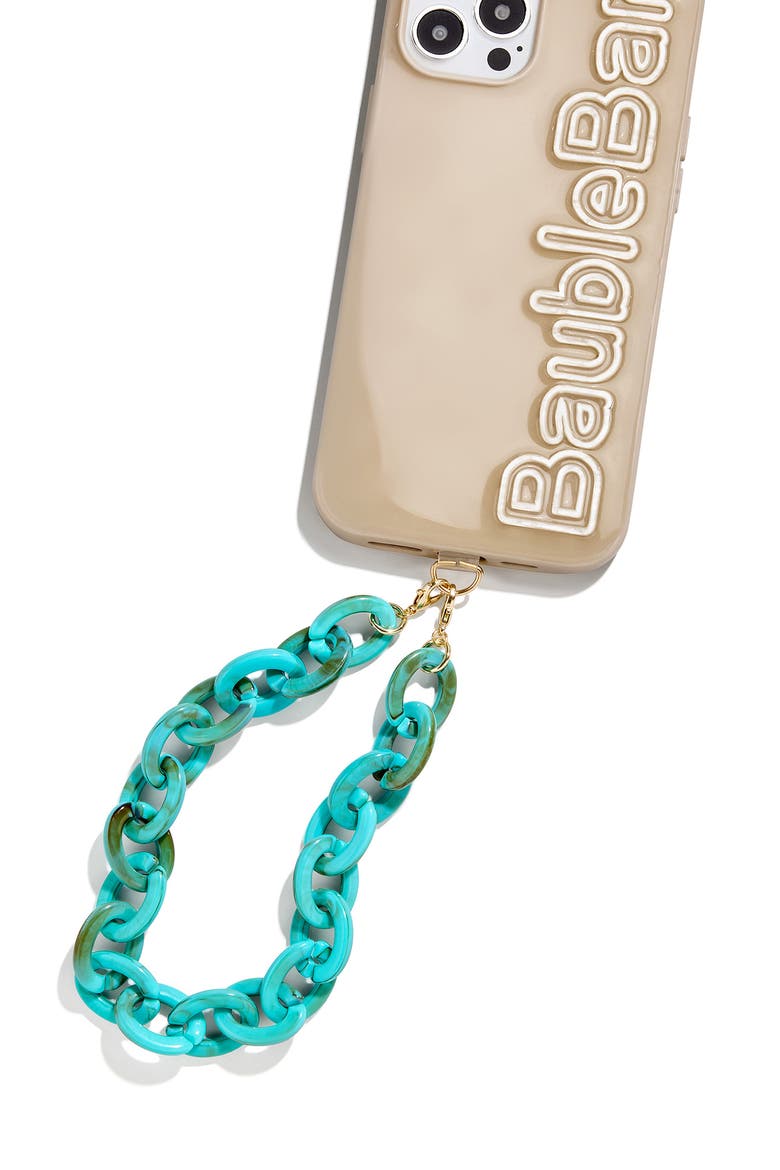 Chain Link Phone Wrist Strap, Alternate, color, TURQUOISE