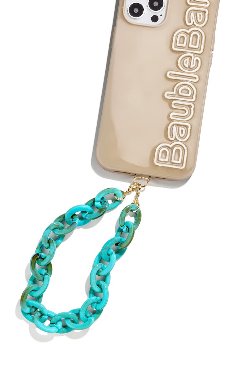 BaubleBar Chain Link Phone Wrist Strap, Alternate, color, Turquoise