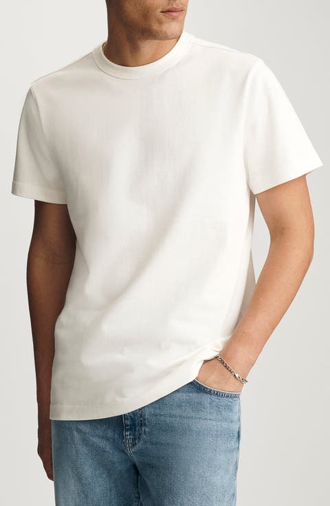 Antique White Cotton Crewneck T-Shirt