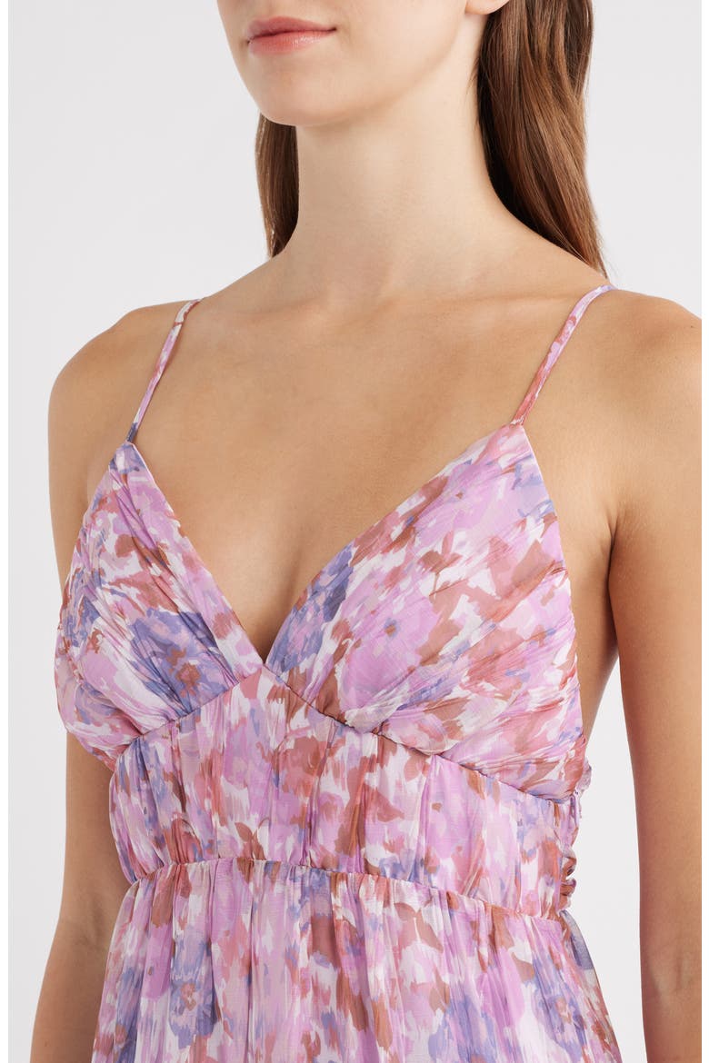 Shannon Tie Back Maxi Cocktail Dress, Alternate, color, VIOLET MULTI