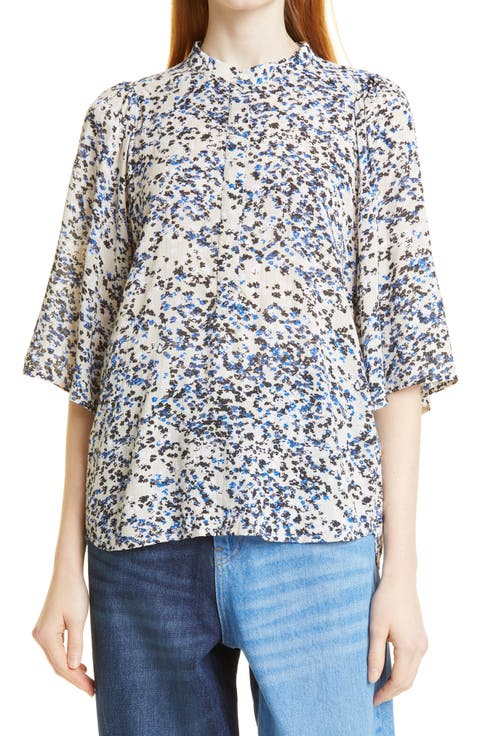 Nominate Floral Band Collar Blouse