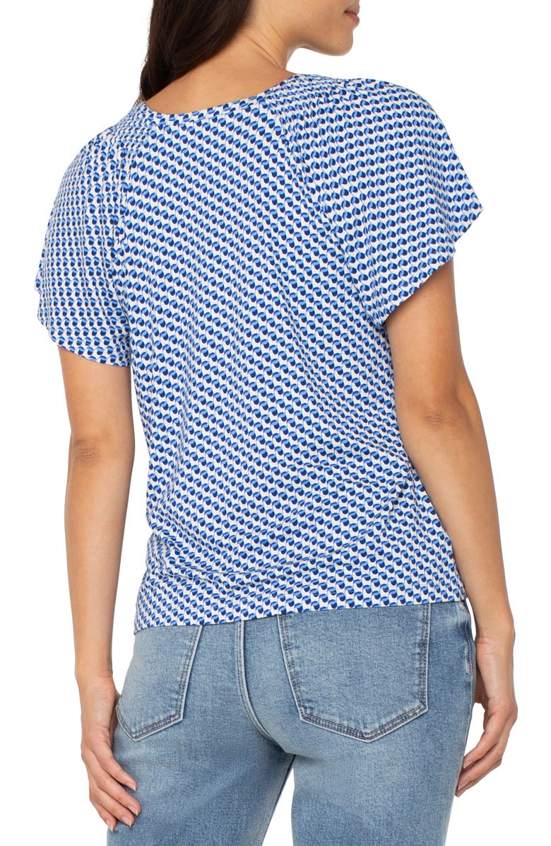 Liverpool Los Angeles Flutter Dolman Sleeve Top, Alternate, color, Blue Geo