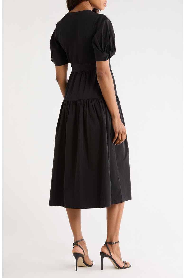Natalia Mixed Media Dress, Alternate, color, BLACK