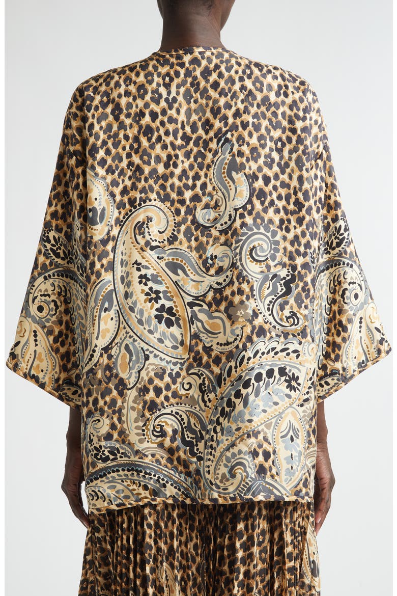 Kesa Print Silk Jacket, Alternate, color, BEIGE