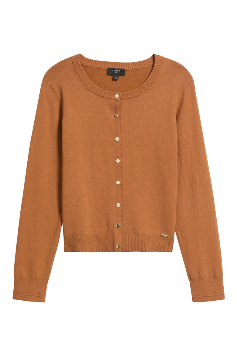 Cotton Blend Cardigan, Main, color, TOFFEE