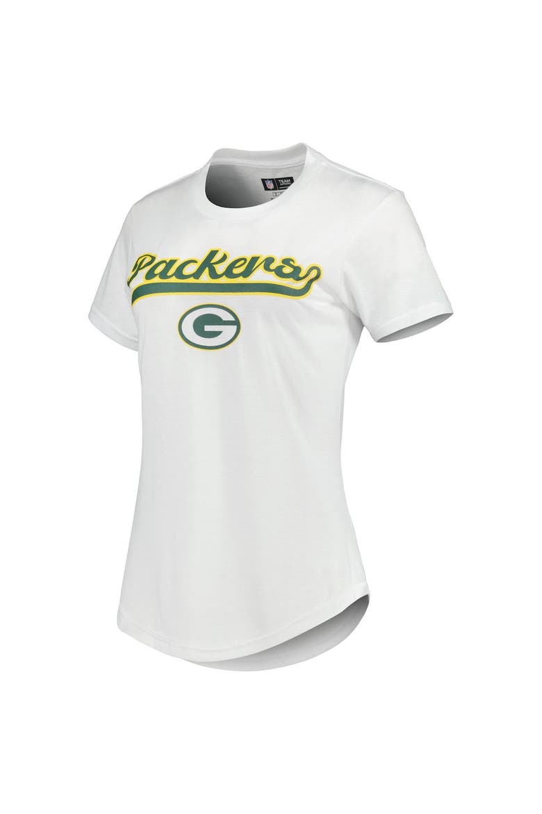 Women's Concepts Sport White/Charcoal Green Bay Packers Sonata T-Shirt & Leggings Sleep Set, Alternate, color, White