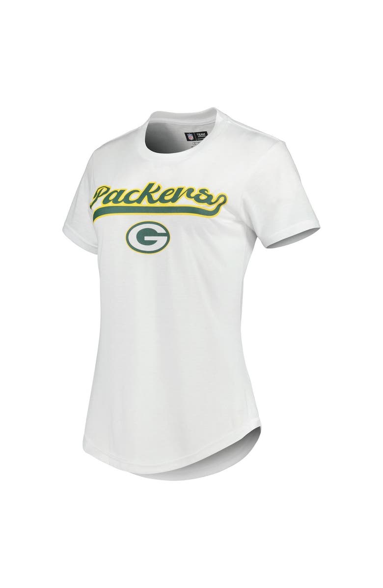 CONCEPTS SPORT Women's Concepts Sport White/Charcoal Green Bay Packers Sonata T-Shirt & Leggings Sleep Set, Alternate, color, White