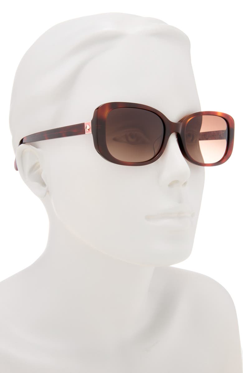 Kate Spade New York dionnas 52mm rectangular sunglasses, Alternate, color, Havana
