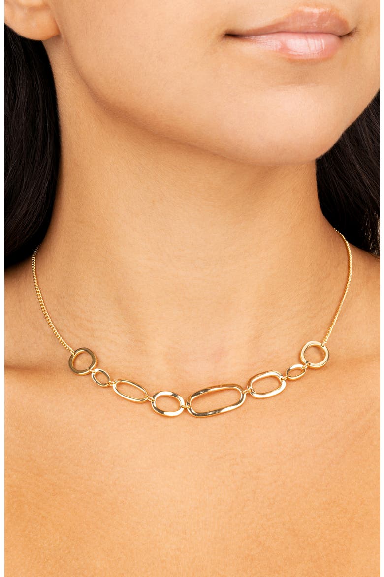 Holly Interlinked Halos Chain Necklace, Alternate, color, GOLD