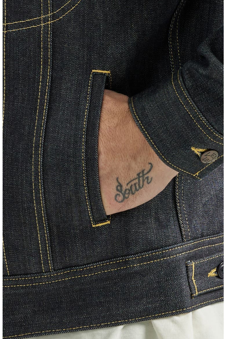 101 Rider Denim Trucker Jacket, Alternate, color, DRY INDIGO