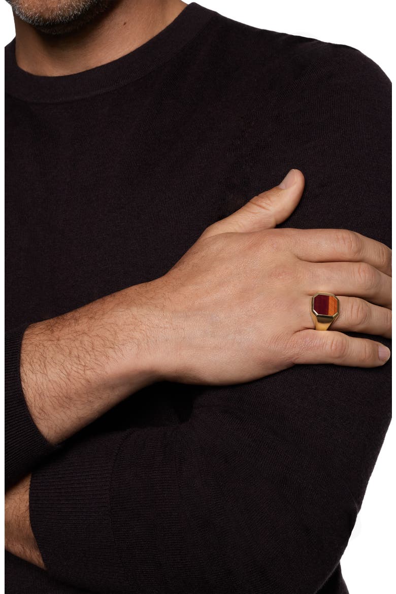 Men's Streamline Signet Ring, Alternate, color, GOLD