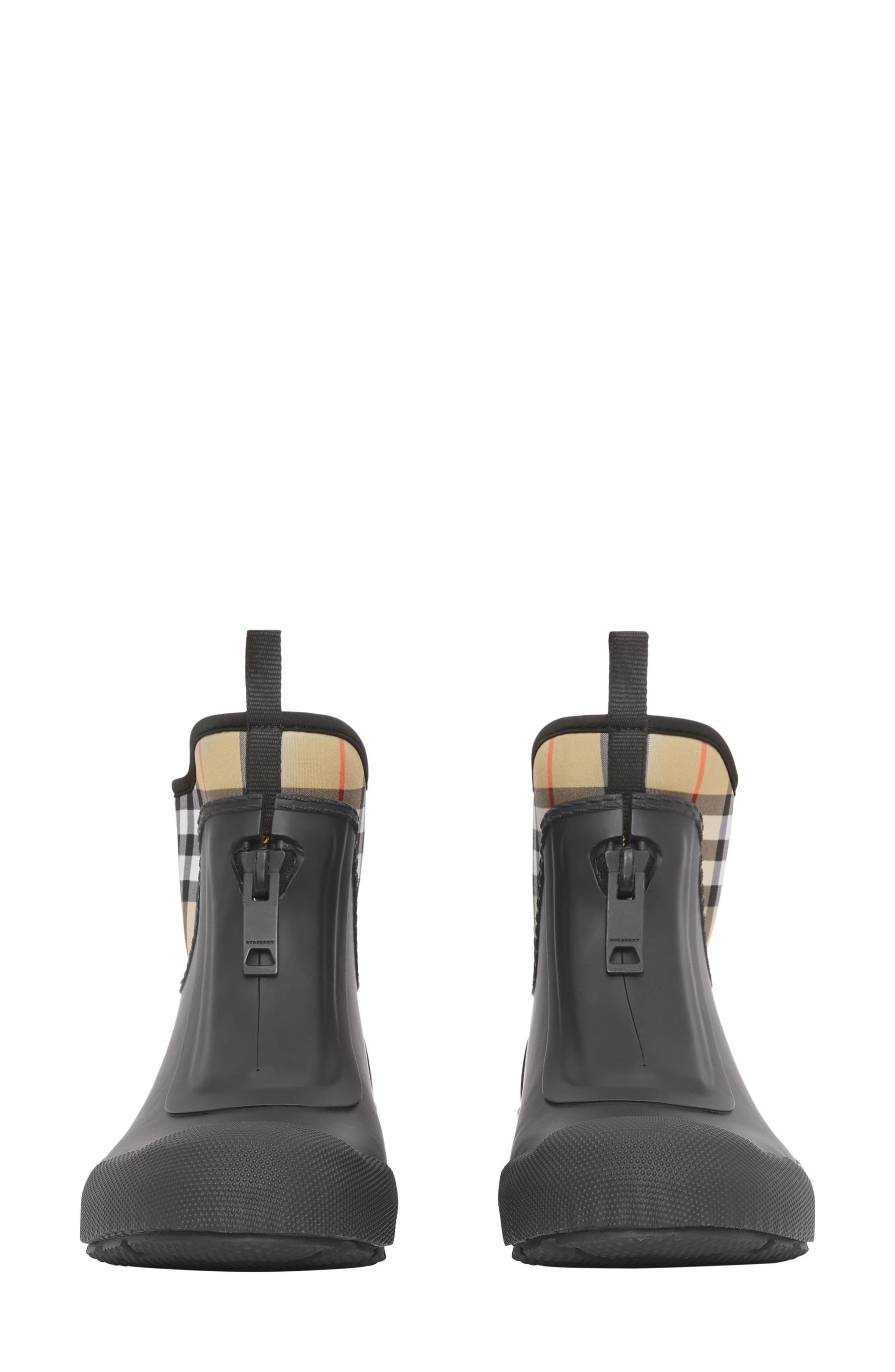 Burberry Flinton Check Waterproof Rain Boot, Alternate, color, 