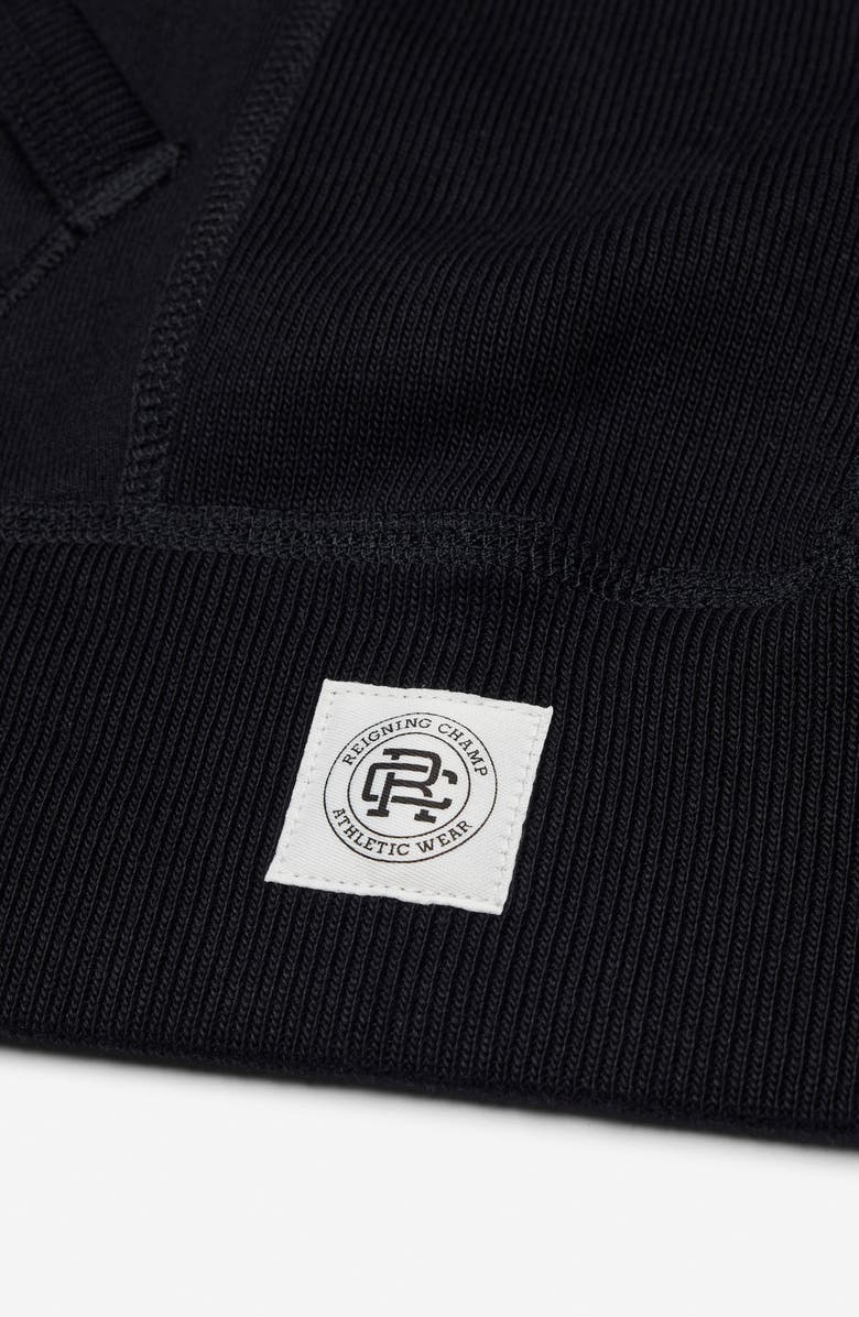 Reigning Champ Midweight Terry Standard Full Zip Hoodie, Alternate, color, Black