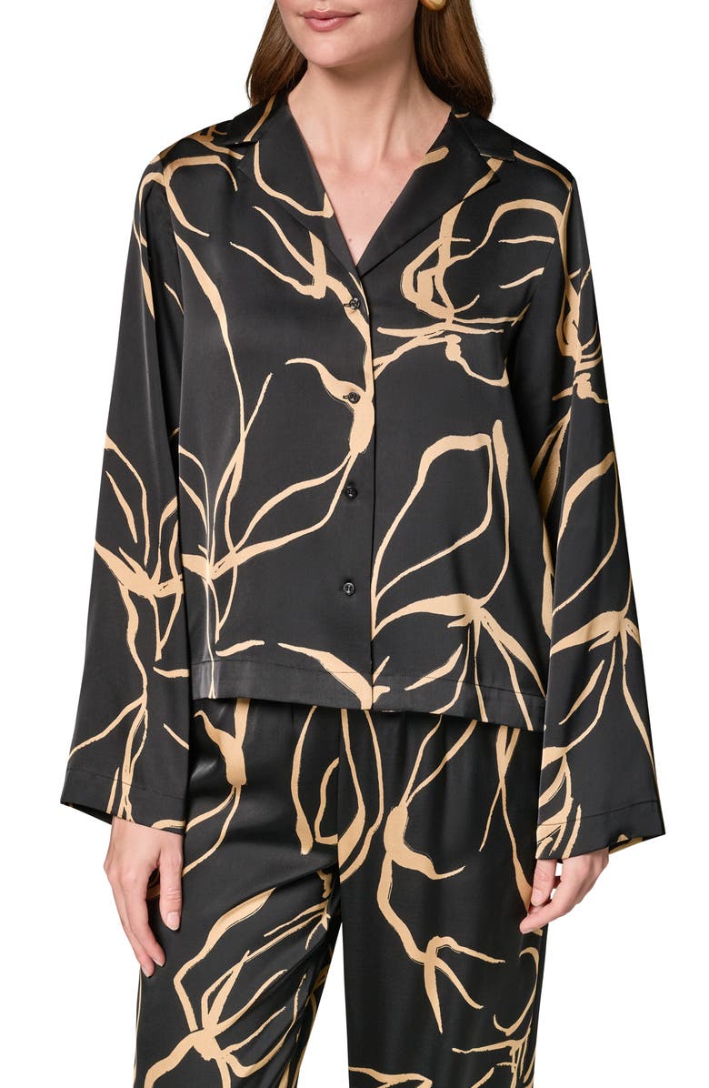 Donna Karan New York Print Satin Shirt, Main, color,