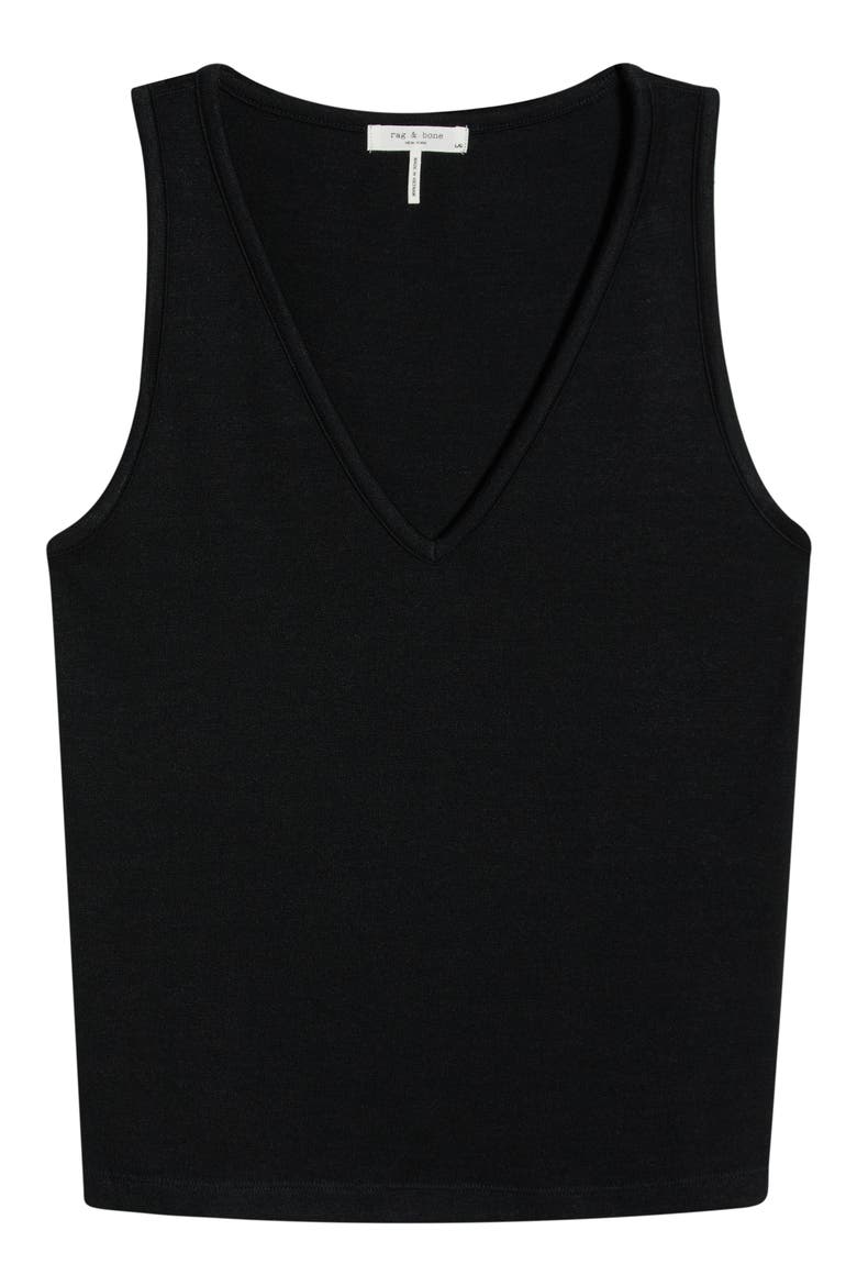 The Knit V-Neck Tank, Main, color, BLACK
