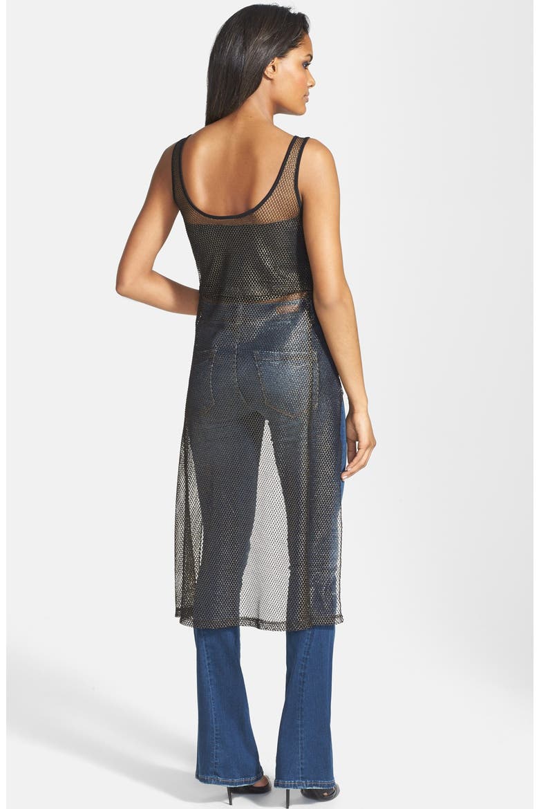 Metallic Mesh High/Low Tank, Alternate, color, BLACK