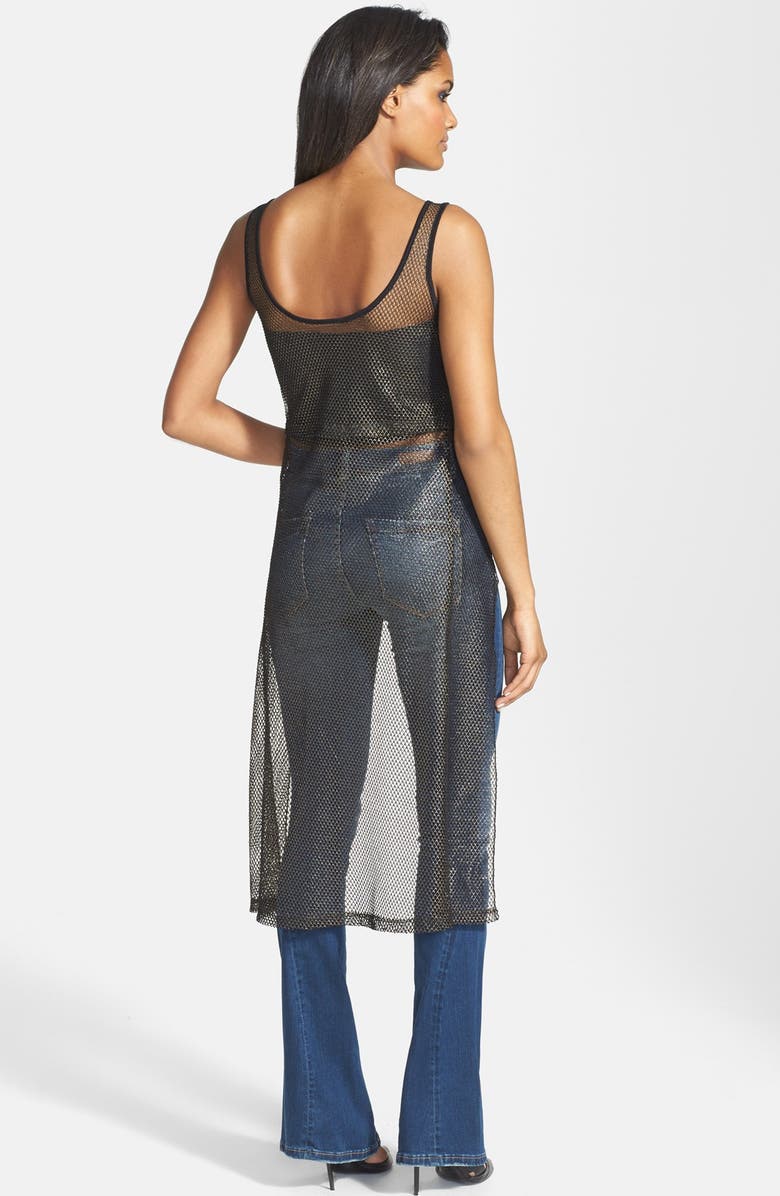 Madison & Berkeley Metallic Mesh High/Low Tank, Alternate, color,