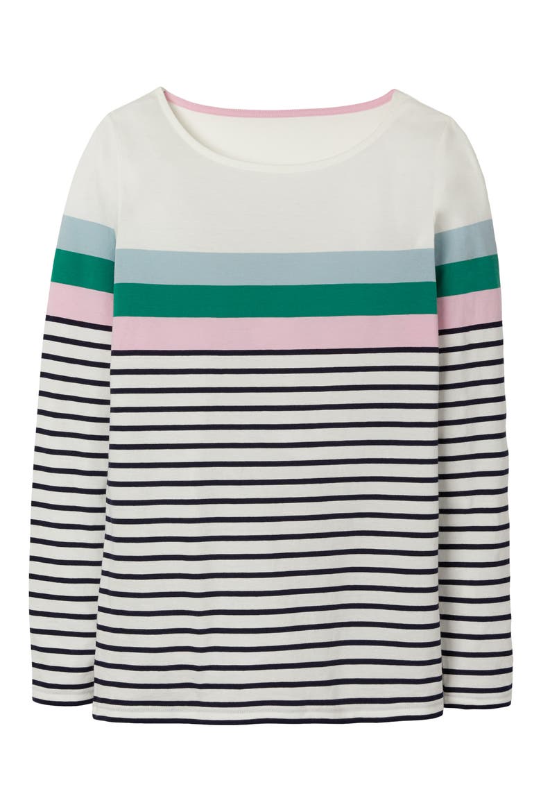 Long Sleeve Breton Top, Alternate, color, ICE BLUE/ SOFT PEONY