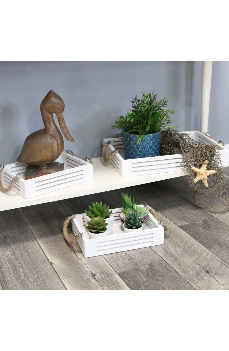 STRATTON HOME DECOR Hampton Nesting Trays 3-Piece Set, Alternate, color, 