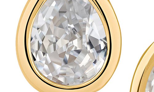 Cz By Kenneth Jay Lane Cubic Zirconia Hoop Earrings In Gold