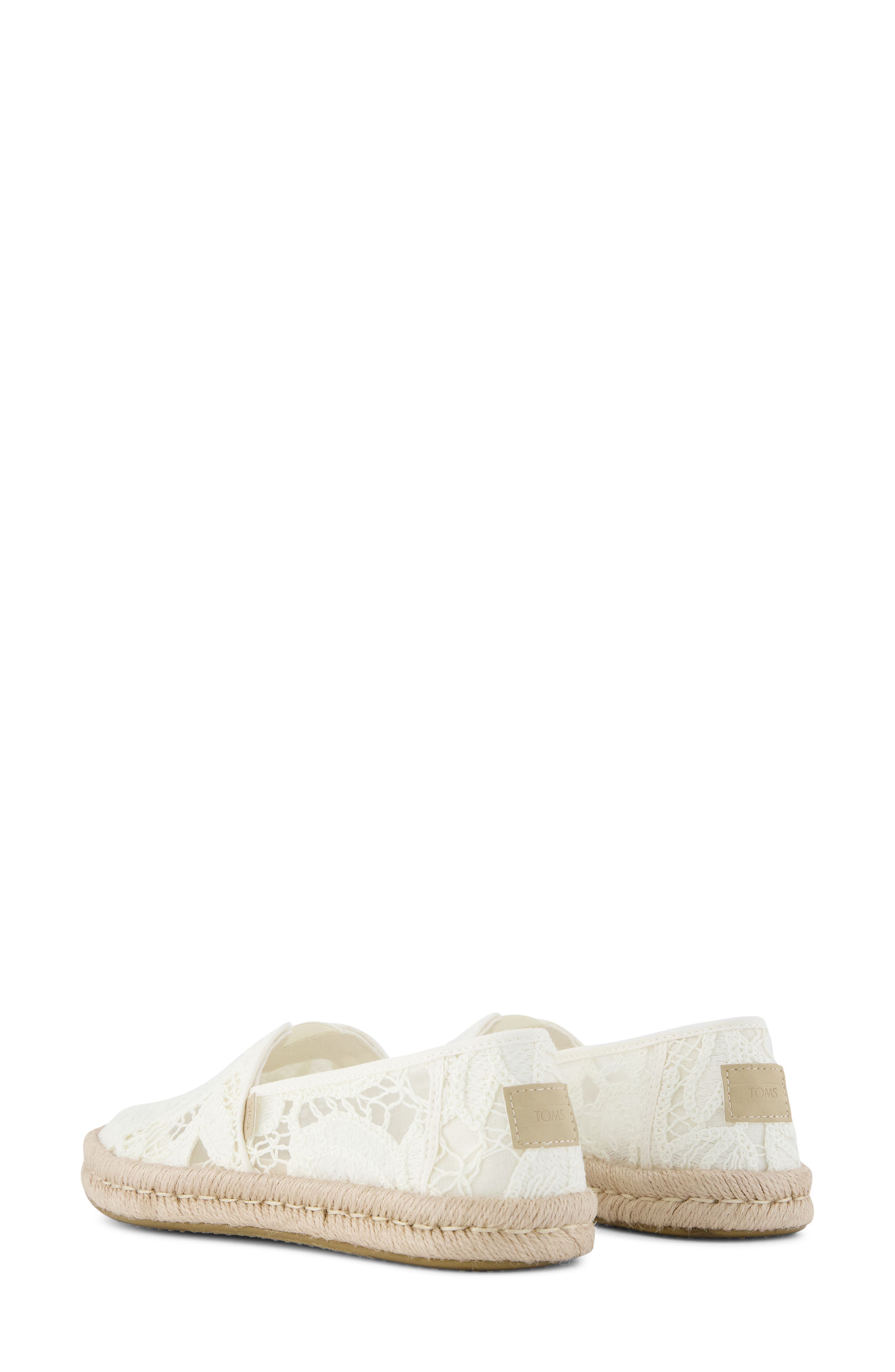 Alpargata Rope Espadrille, Alternate, color, EGRET FLORAL CROCHET