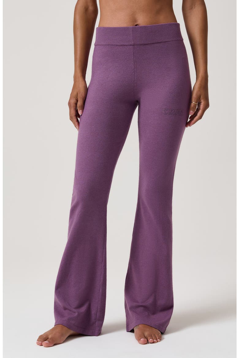 Erin High Waist Flare Cotton Pants, Main, color, HEATHER MULBERRY