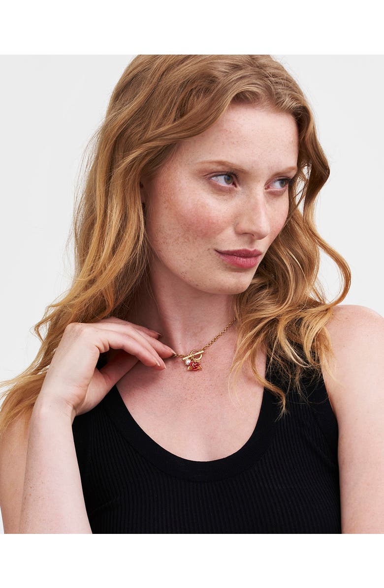 Fable England English Rose Pearl Gold Chain Necklace, Alternate, color, Gold