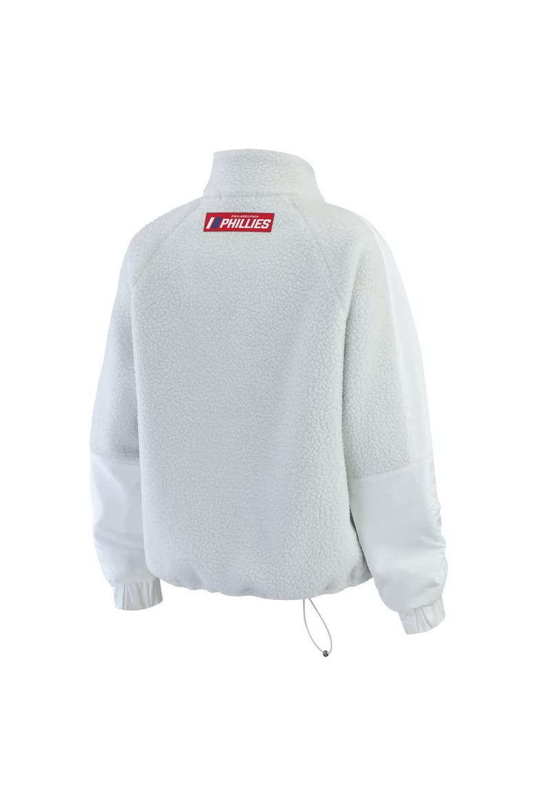 Women's WEAR by Erin Andrews Gray Philadelphia Phillies Polar Fleece Quarter-Zip Jacket, Alternate, color, Gray