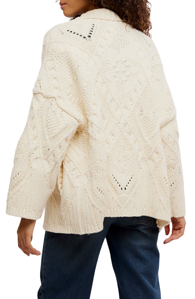 Free People Heart You Cotton Cardigan, Alternate, color, Ivory