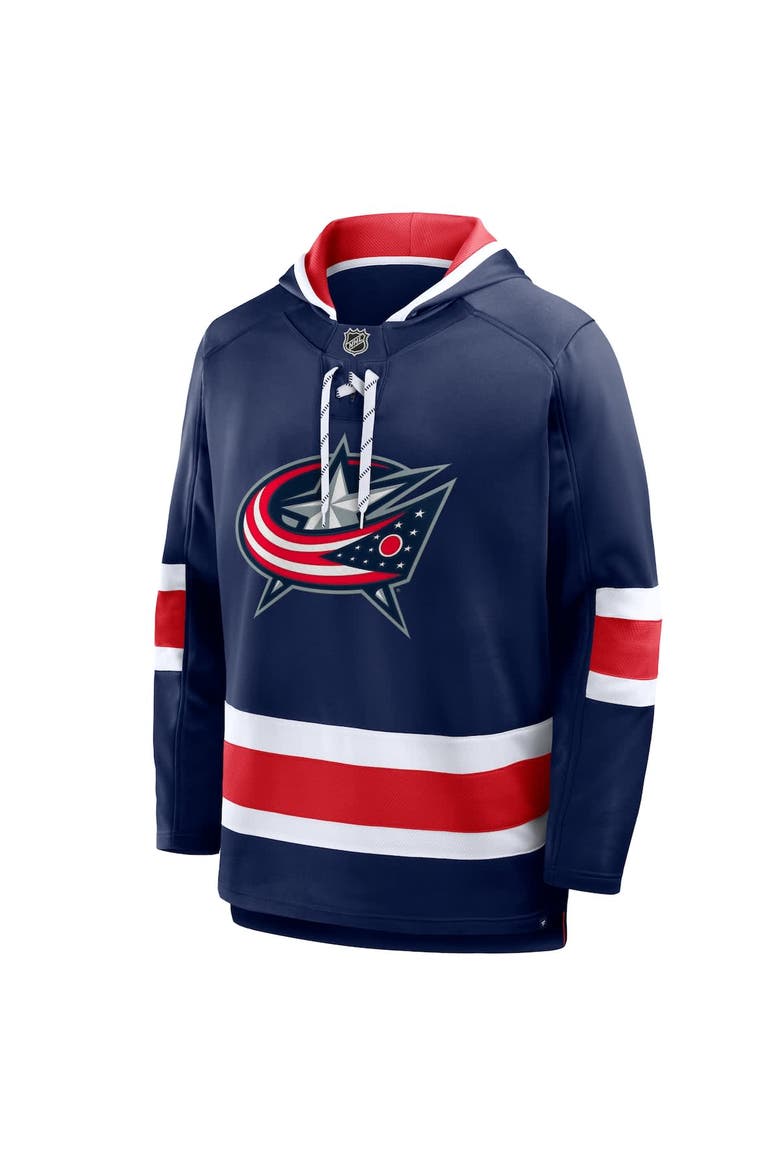 Men's Fanatics Navy Columbus Blue Jackets Prime Time Fleece Hoodie, Alternate, color, Navy