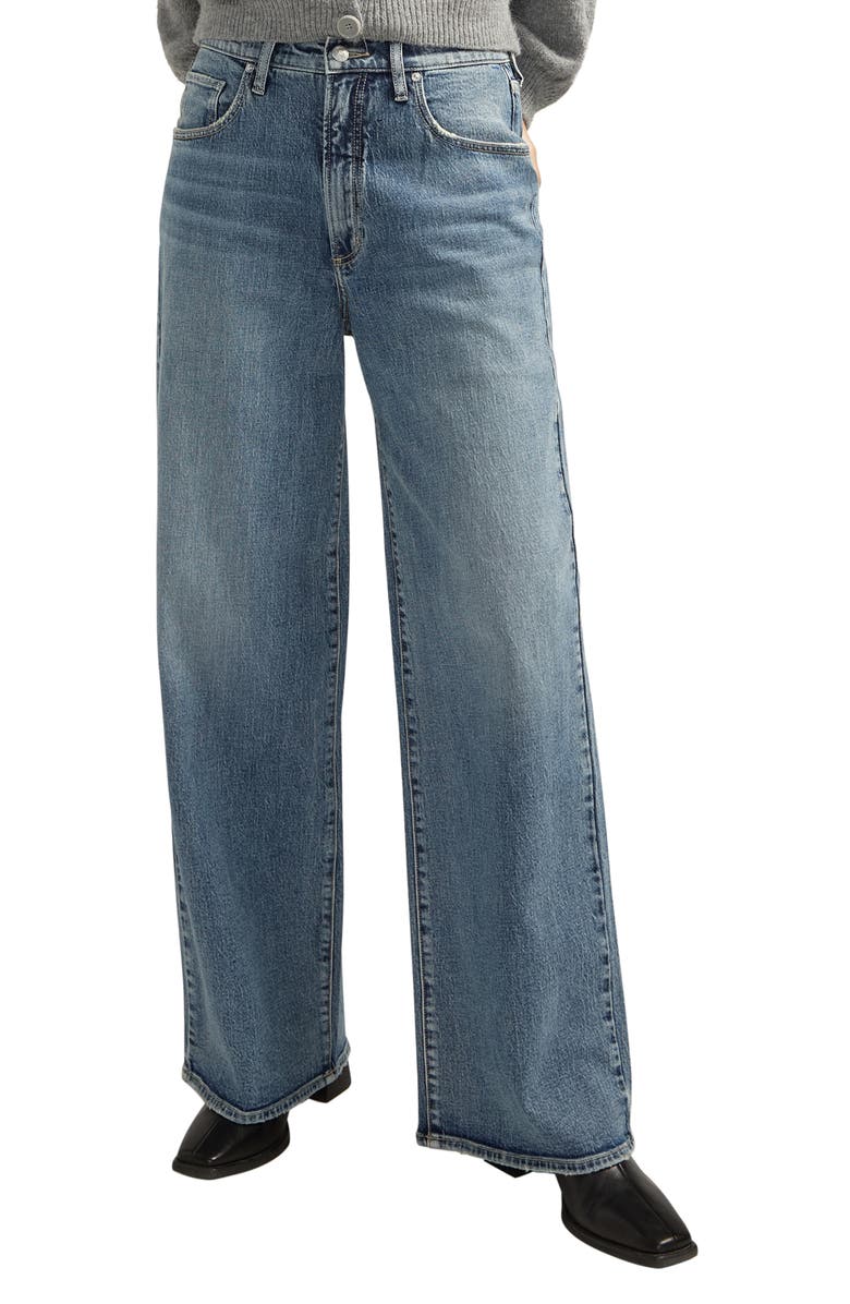 Silver Jeans Co. High Waist Baggy Wide Leg Jeans, Main, color,
